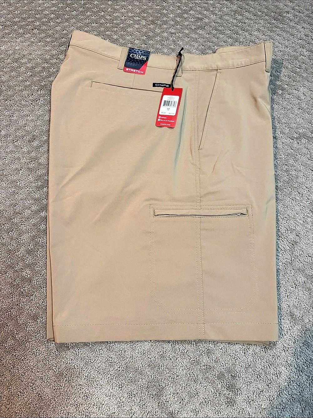 Chaps Golf Stretch Flat Front Golf Shorts in Beige Size 42 NWT